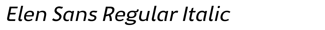 Elen Sans Regular Italic image